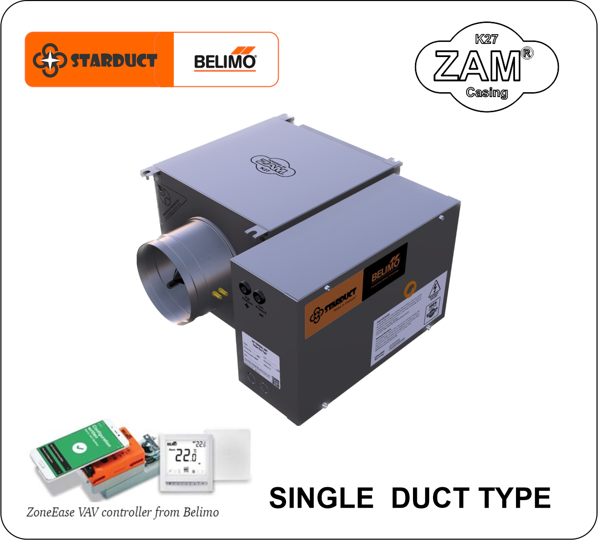Single duct VAV box ZAM Casing
